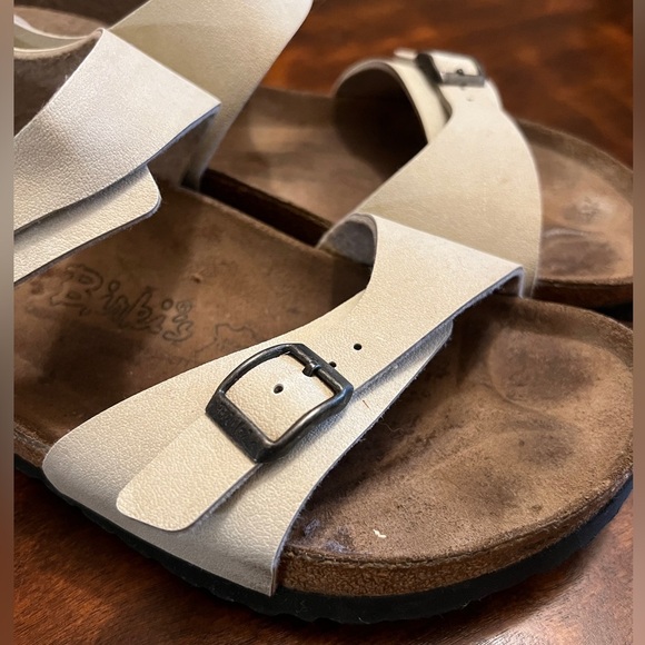 Birkenstock Birkis Cream/Champagne Sandals - Picture 7 of 13